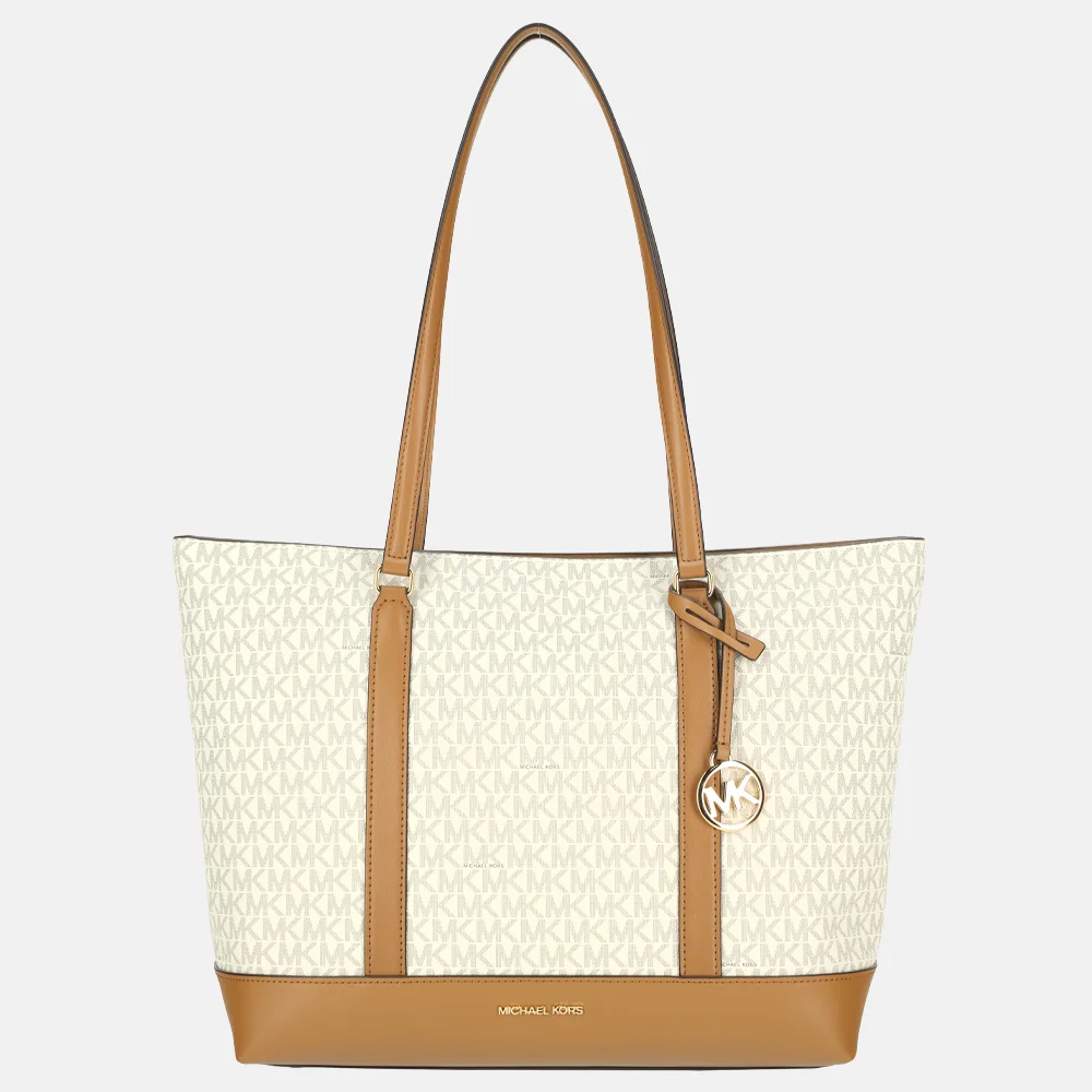 Michael Kors Andie tote shopper M logo vanille/acorn | 025914-Beige